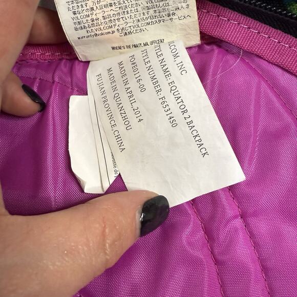 Volcom Stone Backpack - Multi Colored Back And Front Pocket Graphic - Picture 7 of 8